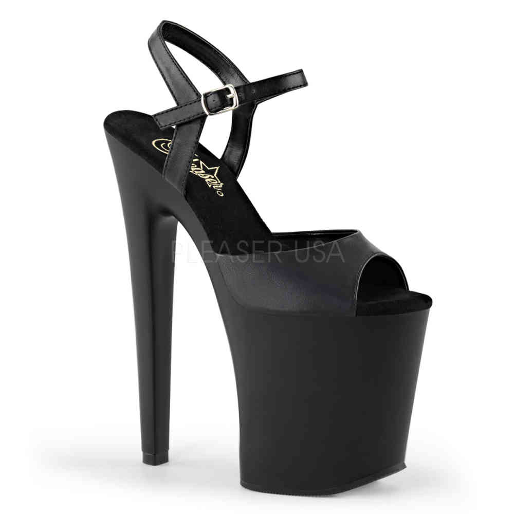 Pleaser - XTREME809 Sandaal met enkelband, Paaldans schoenen - Paaldans schoenen - Zwart
